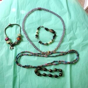 Vintage sterling silver multi Gemstone bracelet with a bundle